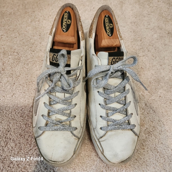 Superstar Sneaker in White, Ice, Silver & Gold